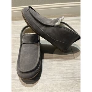 SOREL Men's 10 Manawan ll Moc Slipper Gray Moccasin Faux Fur